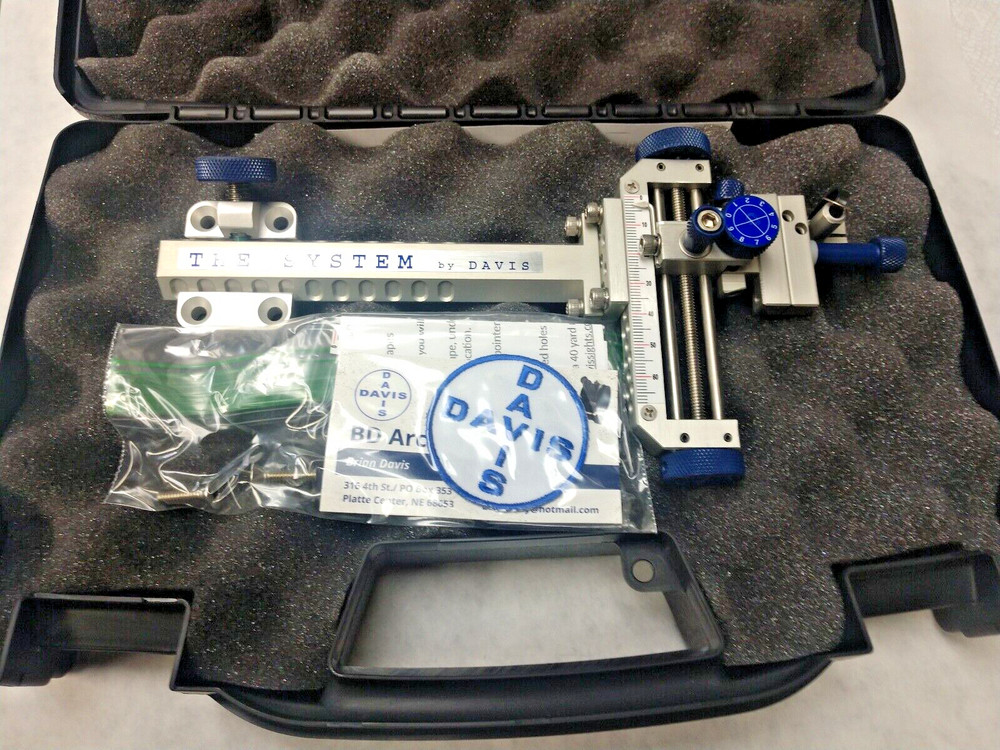 4" DAVIS TARGET SIGHT-Single knob mount -5.75" ext-Silver/Blue Knobs  (15% OFF)