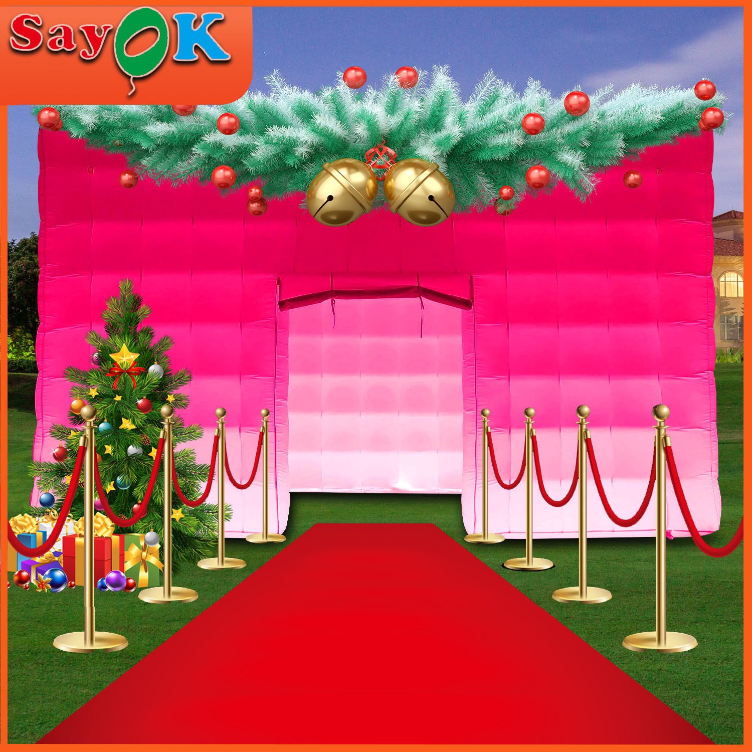 Inflatable Night Club 20FT White Inflatable Cube Party Tent w/LED lights  US