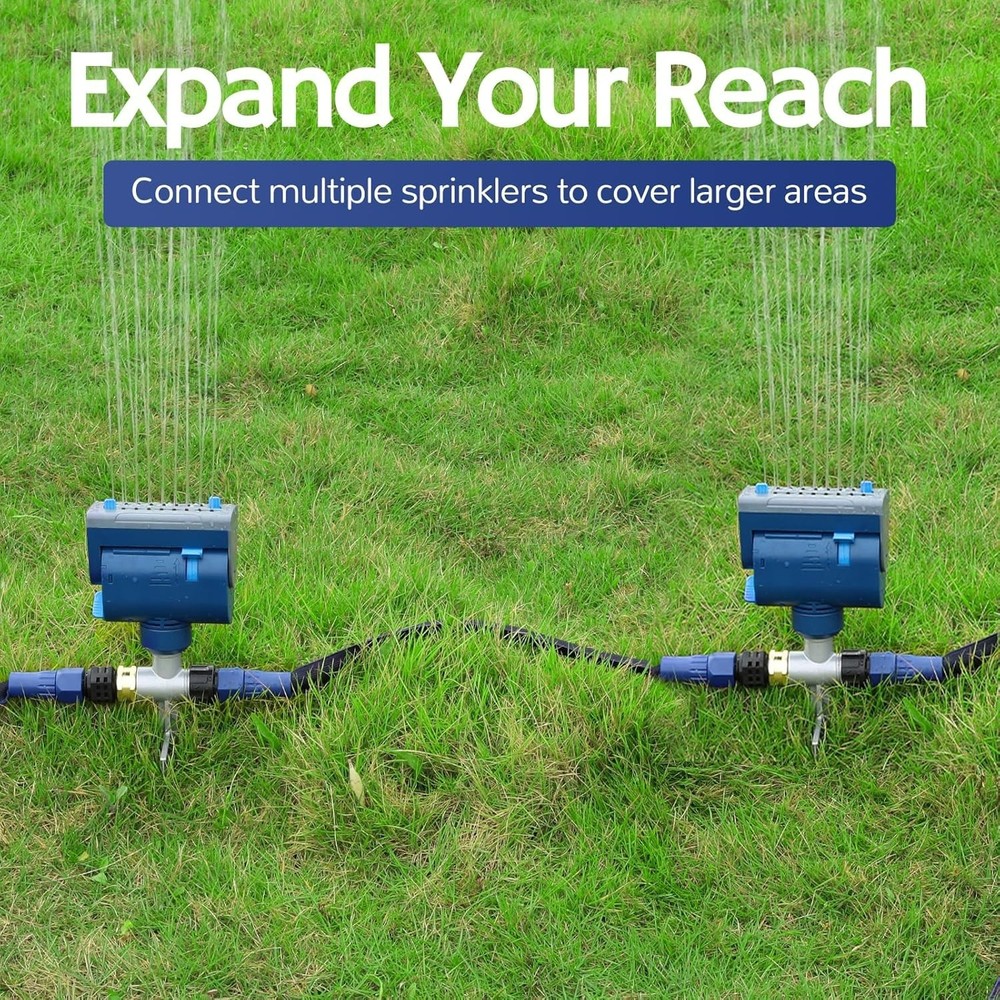 Oscillating Sprinkler with Metal Step Spike and Quick Connect Adapter Set