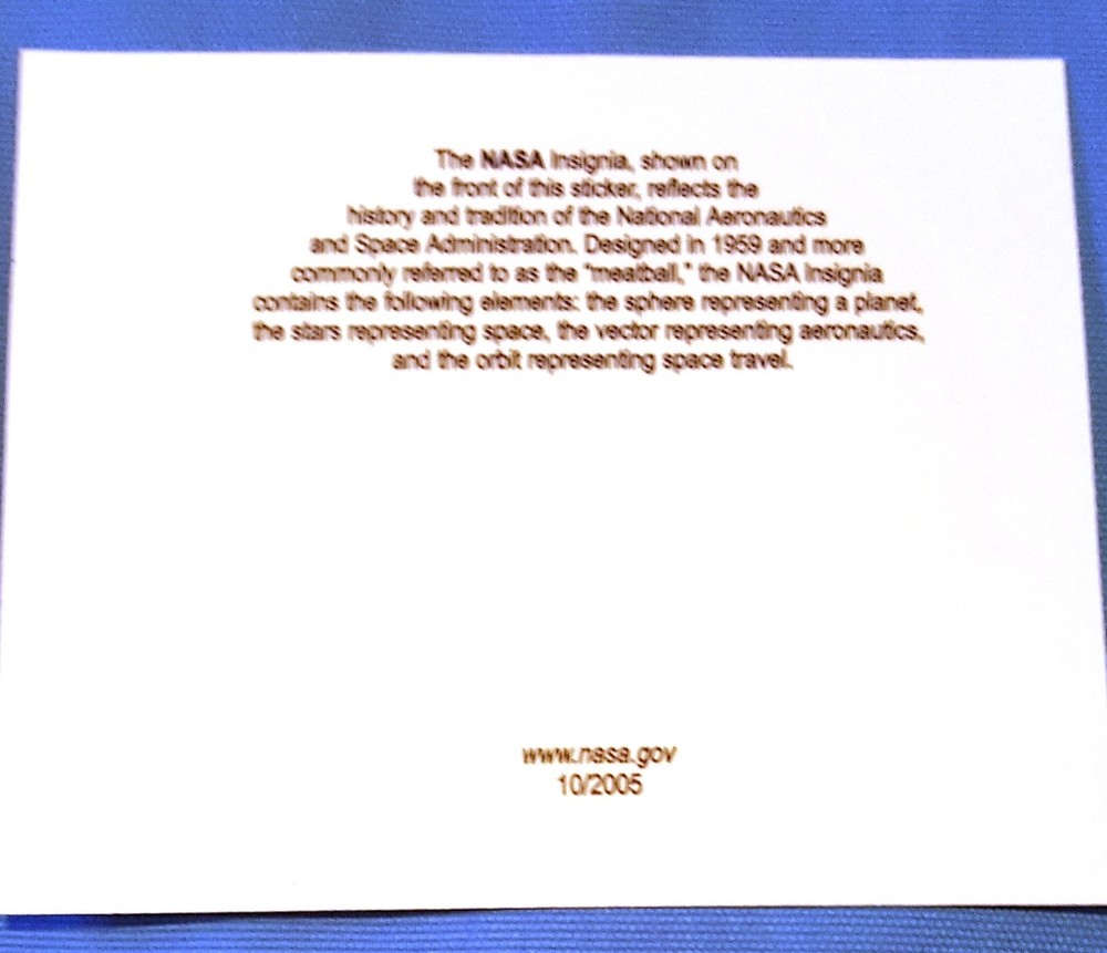 Souvenir 4" NASA Sticker
