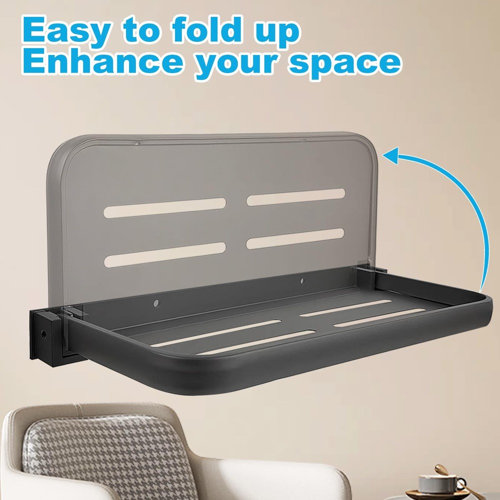 2 Pack RV Aluminum Fold-Down Wall Shelf - Wall-Mounted Foldable Shelf for Com...