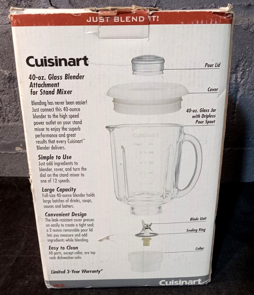 Cuisinart 40oz Glass Blender Attachment