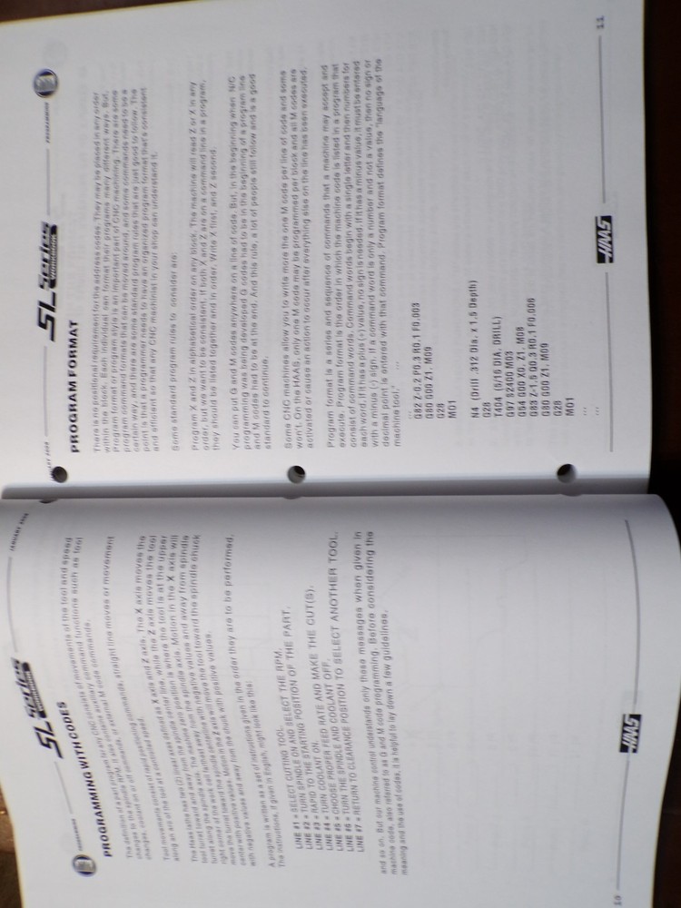 Haas SL-Lathe Training Manual 2001