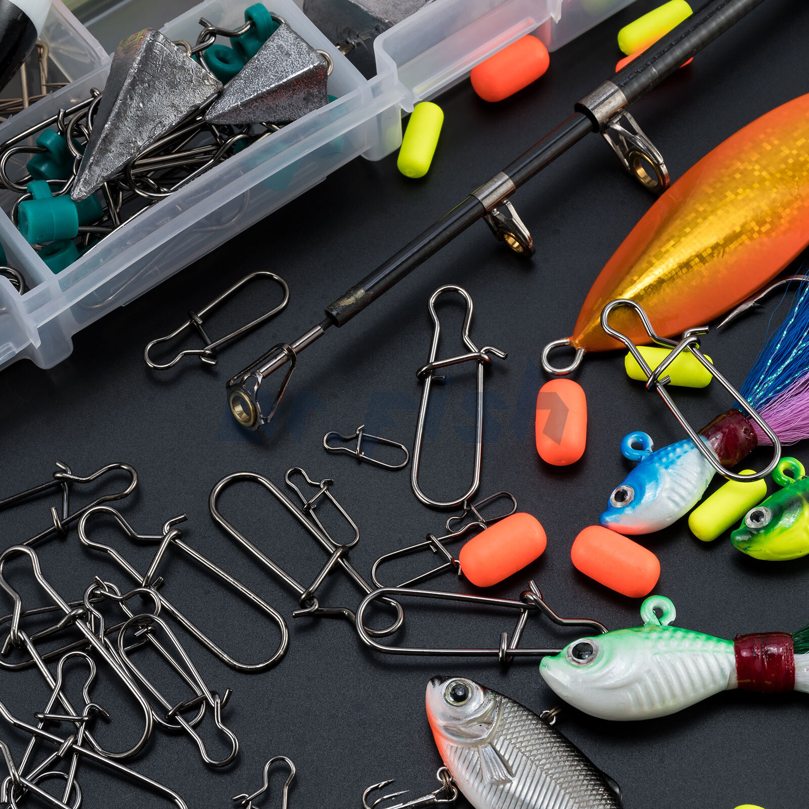 50/500pcs Fishing Duo-lock Snap Clips 25-220 LBs Stainless Steel Lure Tackle