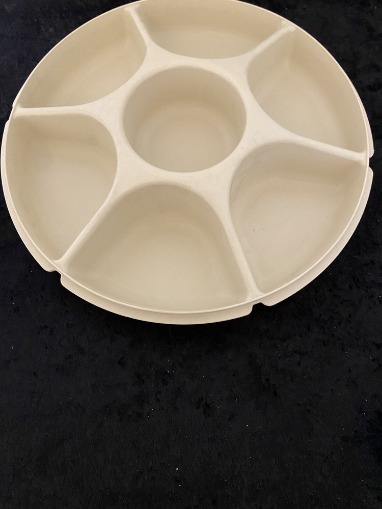 Tupperware Large Divided Fruit Veggie Tray Server Dish 14" Tan Replacement