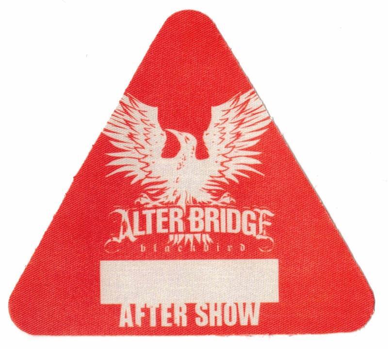 Alter Bridge Blackbird Tour 2007. After Show Red Cloth Backstage Pass