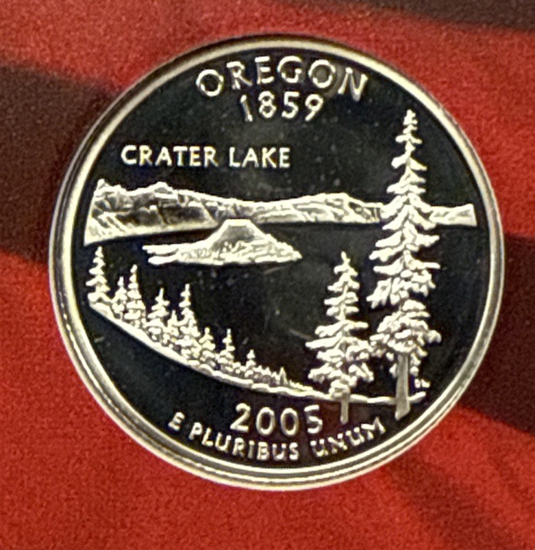 2005-S Oregon Silver Proof State Quarter 90% Silver From Proof Set