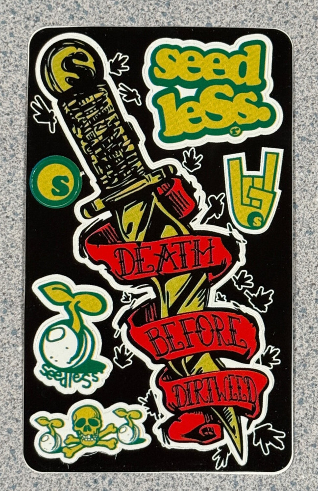 Rare Seedless Clothing Series 1 Style 1 "Dagger" Stickercard (3"x5")