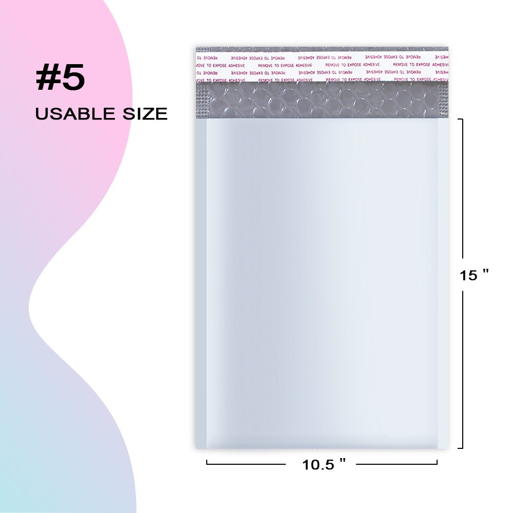 50 #5 10.5x16 Poly Bubble Mailers Padded Envelopes Mailing Shipping Packaging
