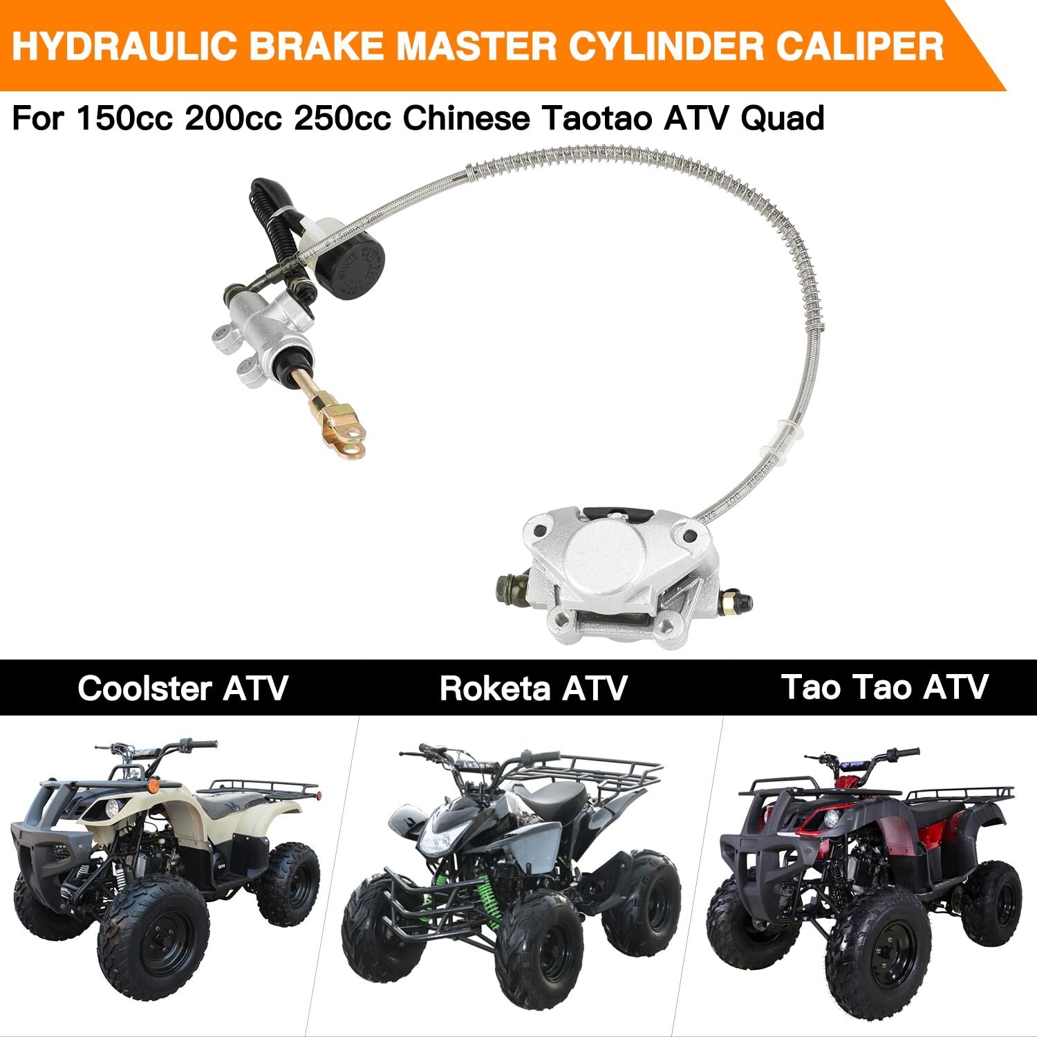 Rear Foot Disc Hydraulic Brake Master Cylinder Caliper For 150cc 200cc 250cc ATV