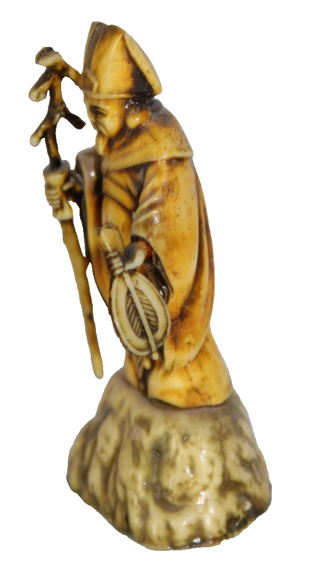 VTG Japanese Jurojin God of Long Life Celluloid Plastic Figurine 3-1/4" Tall-BRC