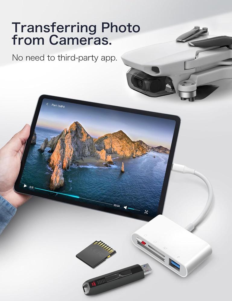 USB C SD Card Reader, 4 in 1 USB-C to SD Memory Card Adapter with Compactflash/