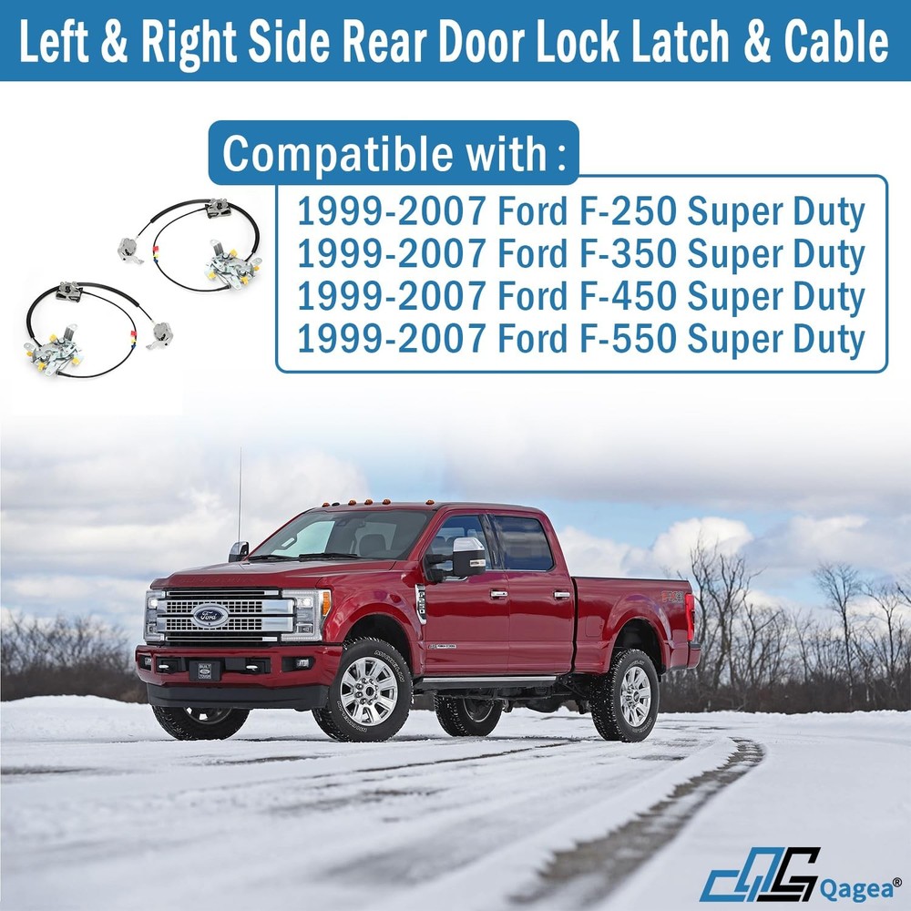 Rear Door Lock Latch & Cable - Left Driver & Right Passenger Side - Replacement