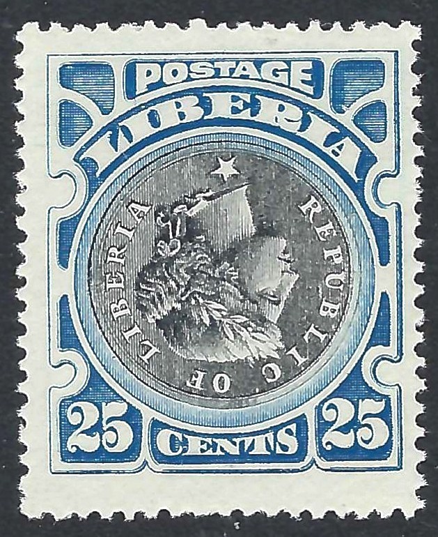 Liberia # 107a Mint INVERETED CENTER 1906 Issue Coin
