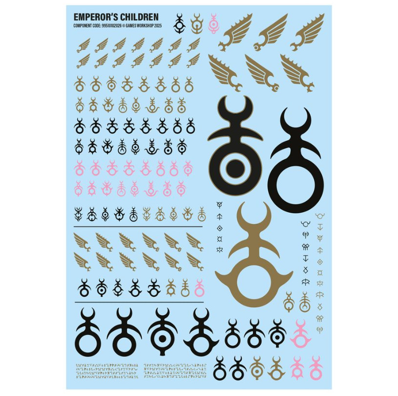 Emperor's Children - Transfer Sheet/Decals - Warhammer 40K