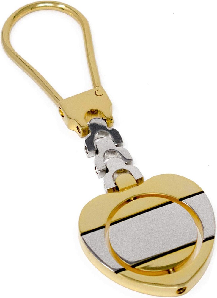 Gold & Silver Heart Keychain