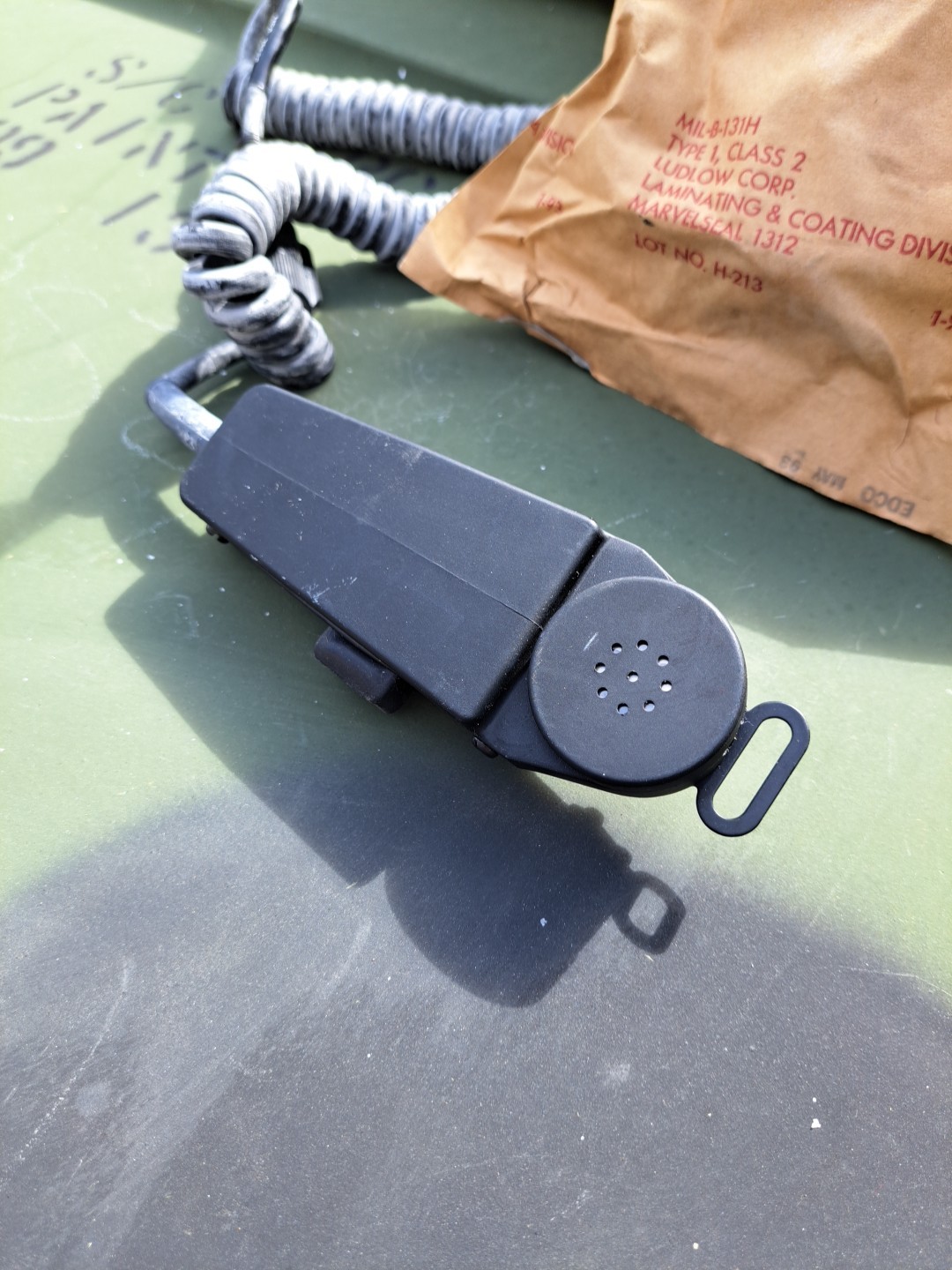 NOS Vintage M80/U Dynamic Radio Microphone Handset ARMY NAVY Old Style Plug M80