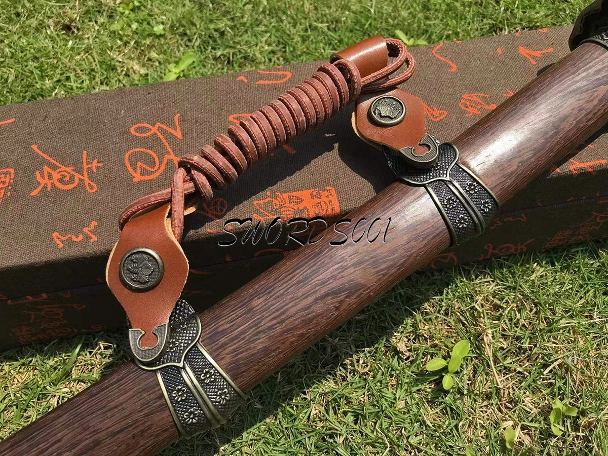 Japanese Gunto Military Saber Sakura Katana T10 Steel Rosewood Samurai Sword