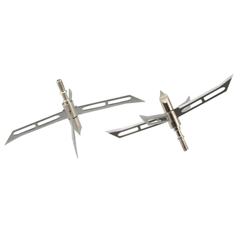 200 Grain 4 Blade Hunting Broadheads 4'' Cut Sharp Arrowheads Field Points
