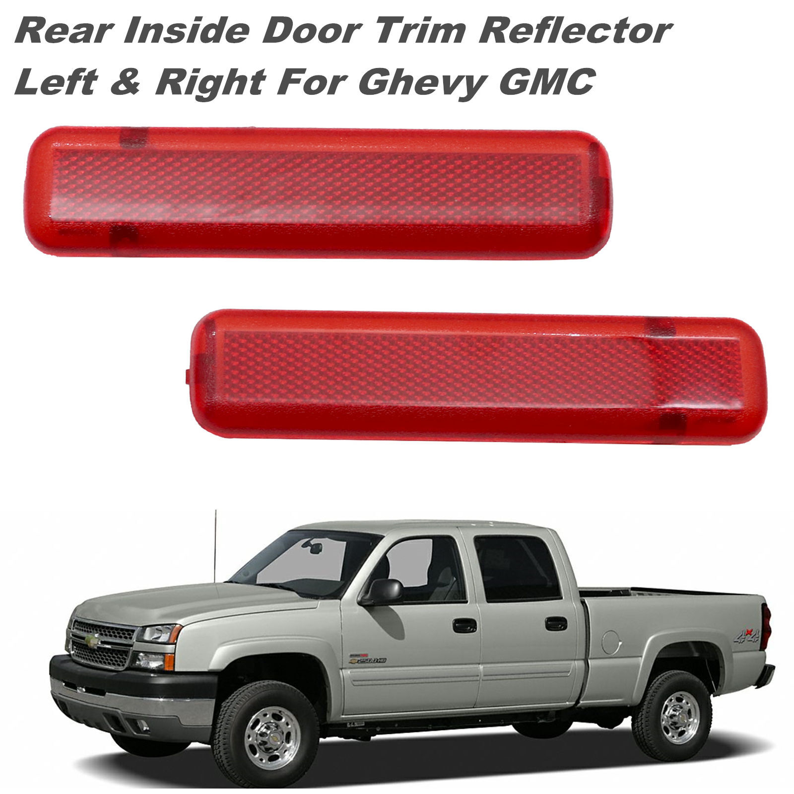 L& R Rear Inside Door Trim Reflector For Escalade Avalanche Silverado 2003-2007