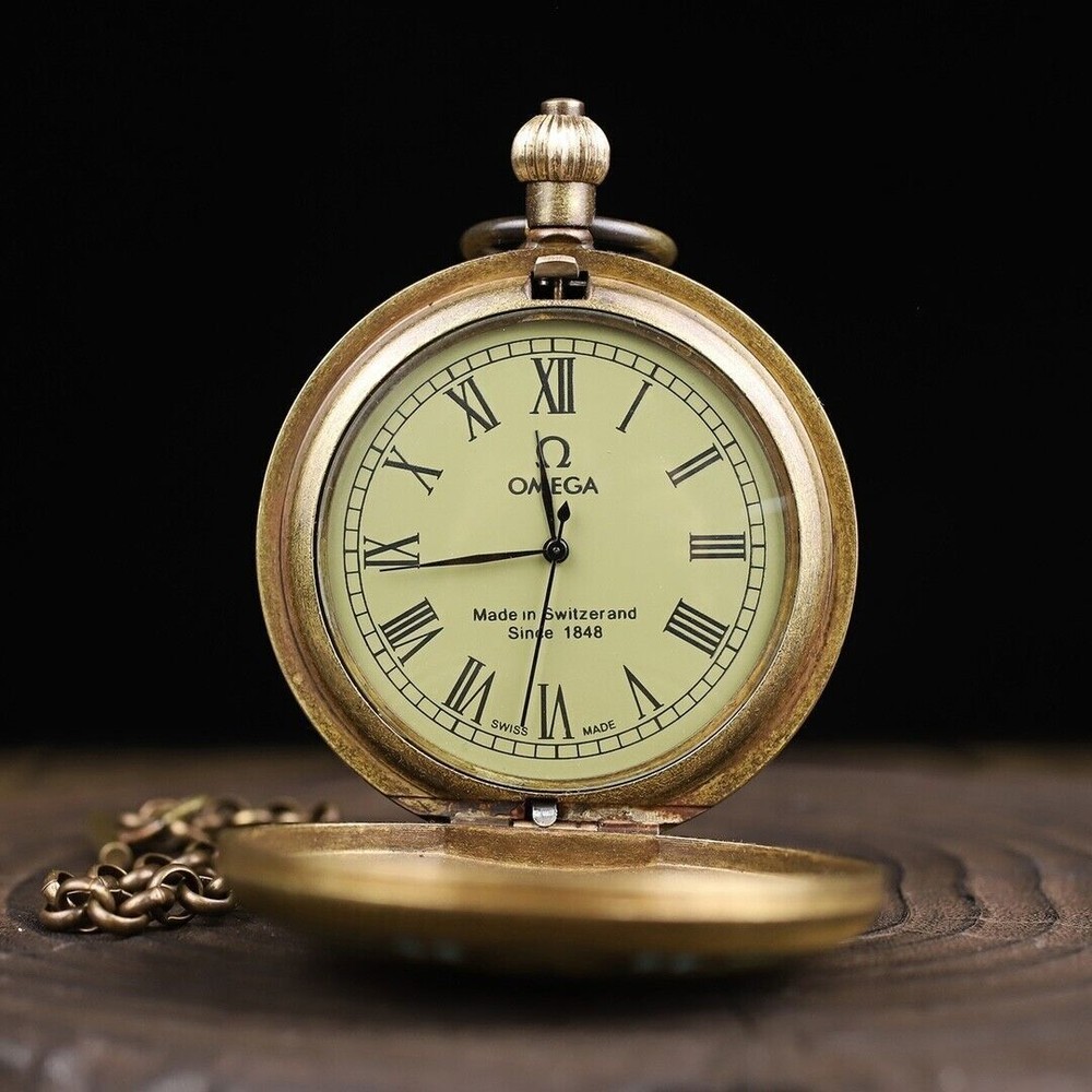 Double copper mechanical pocket watch