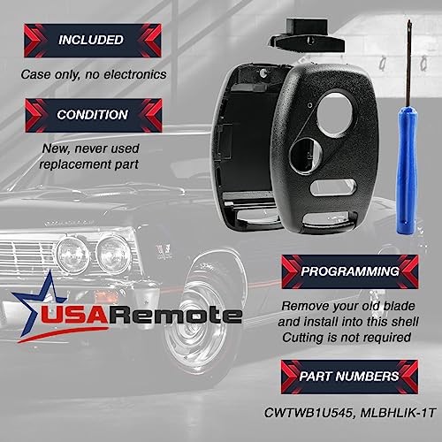 USA Remote CUTTING NOT REQUIRED - Key Fob Keyless Entry Remote Shell 1-Pack