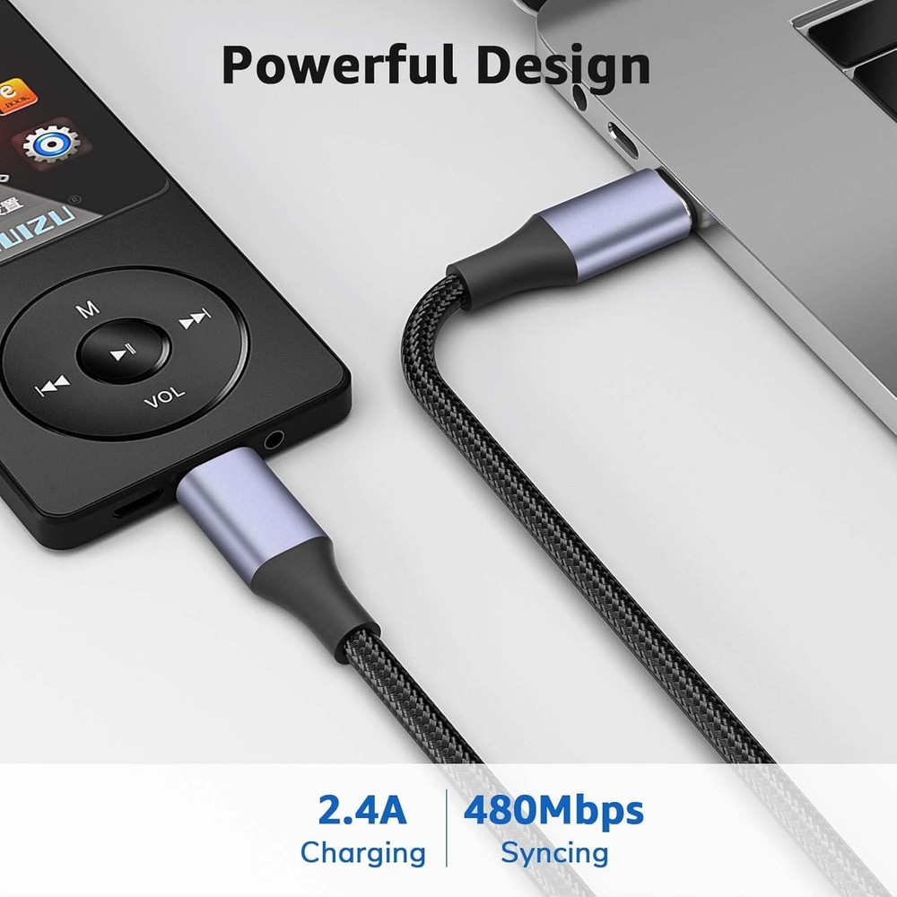USB C to Mini Cable1FT, [Aluminum Shell, Braided] Durable Mini-B 1FT