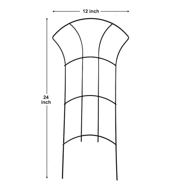 12" x 24" Black Steel Garden Trellis for Climbing Plants, Roses, Cucumbers