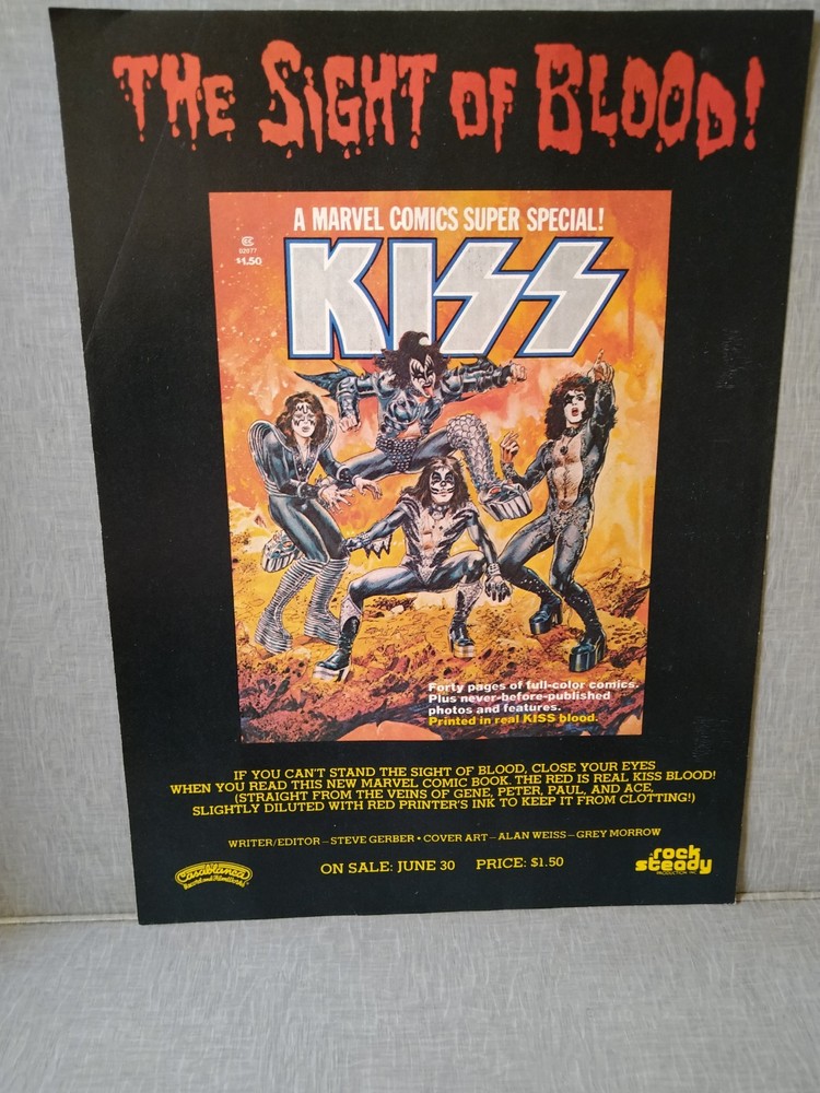 KISS Magazine AD Kiss comic single sheet glossy