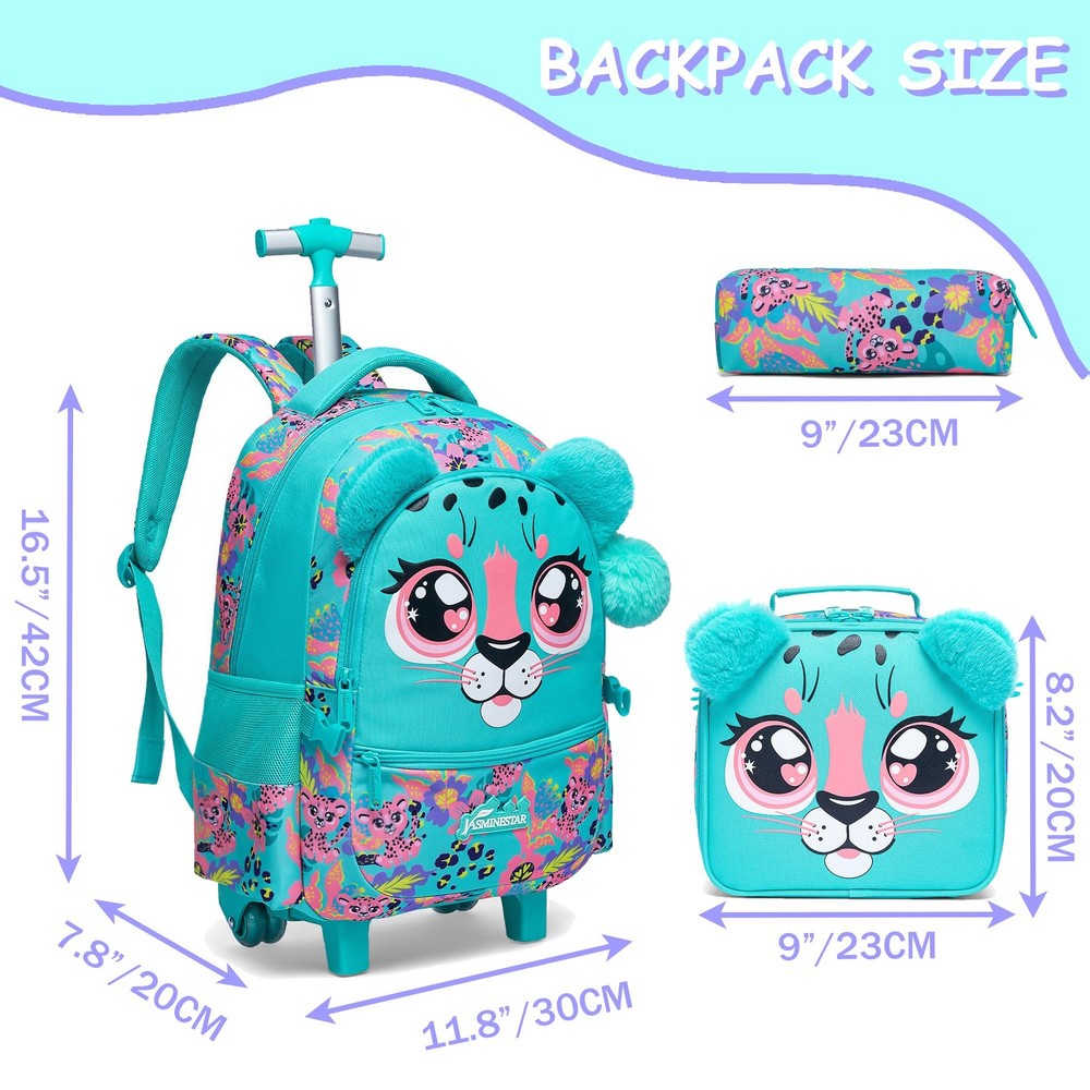 Backpack with Wheels for Rolling Backpack for Girls 8-12 Roller Backpacks for...