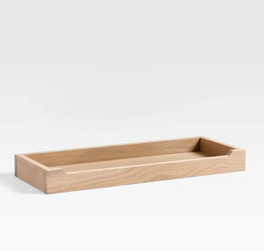 Crate & Barrel Batten 24" Flat White Oak Wall Shelf