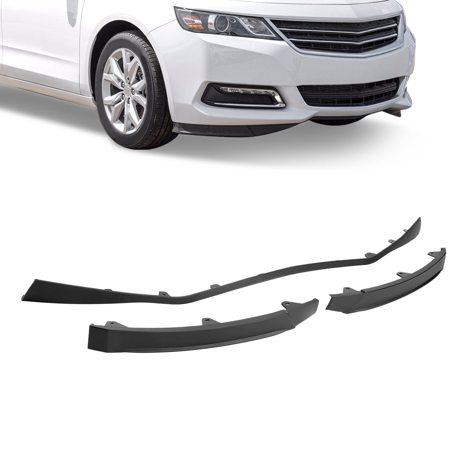 Front Bumper Valance For Chevrolet Impala 2014-2020 Lower Air Deflector 3PCS
