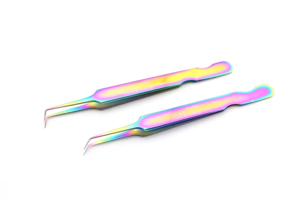 Eyelash Extensions Rainbow Multi-Color Tweezers