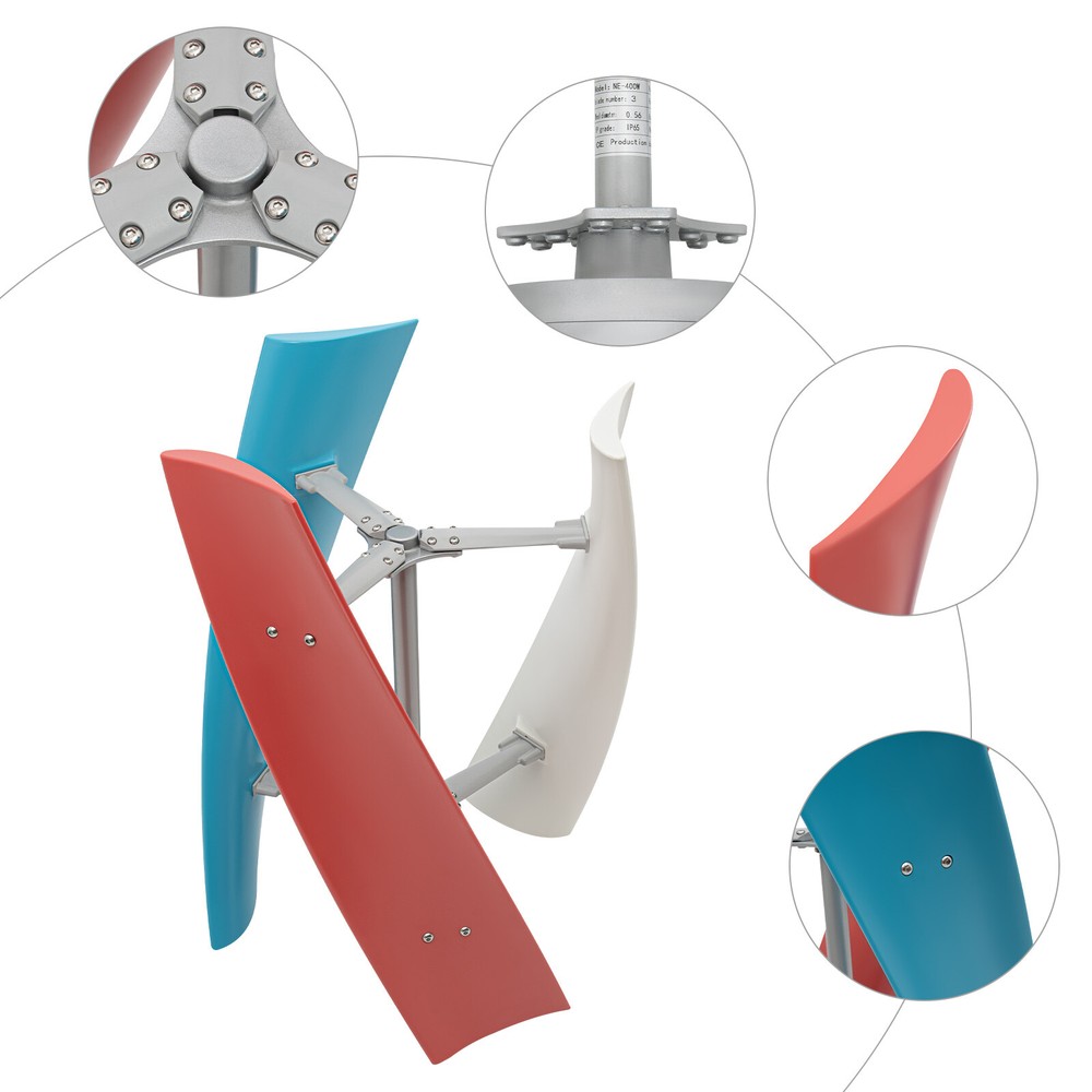 3-Blades Vertical Turbine Wind Windmill Wind Power & Charge Controller Generator