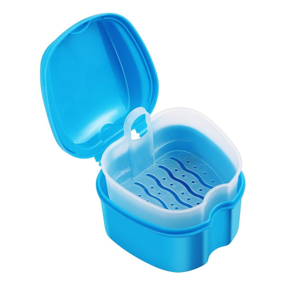 Denture Case Denture Bath Box Case Dental Orthodontic Retainer False Teeth St...