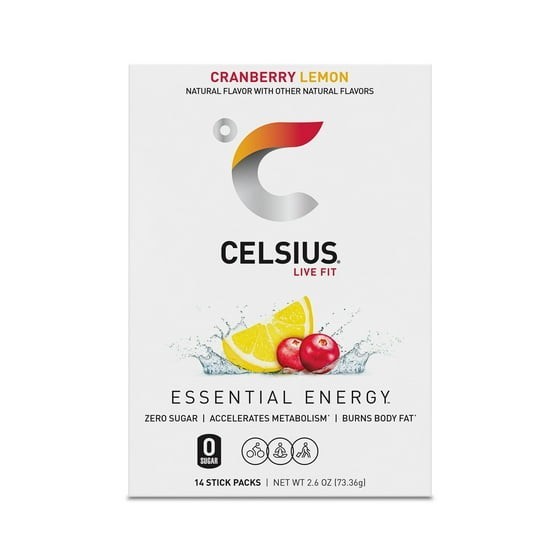 CELSIUS On The Go Energy Drink Mix, Cranberry Lemon (14 Stick Pack)