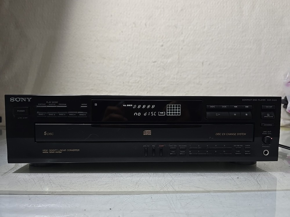 Sony CDP-C435 5 Disc Ex-Change System CD Changer Compact Disc Player - TESTED!