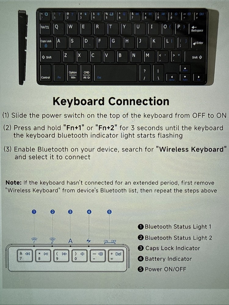 Ultra-Compact Keyboard & Mouse, Android/iOS, Dual-Bluetooth, Kickstand, Leather