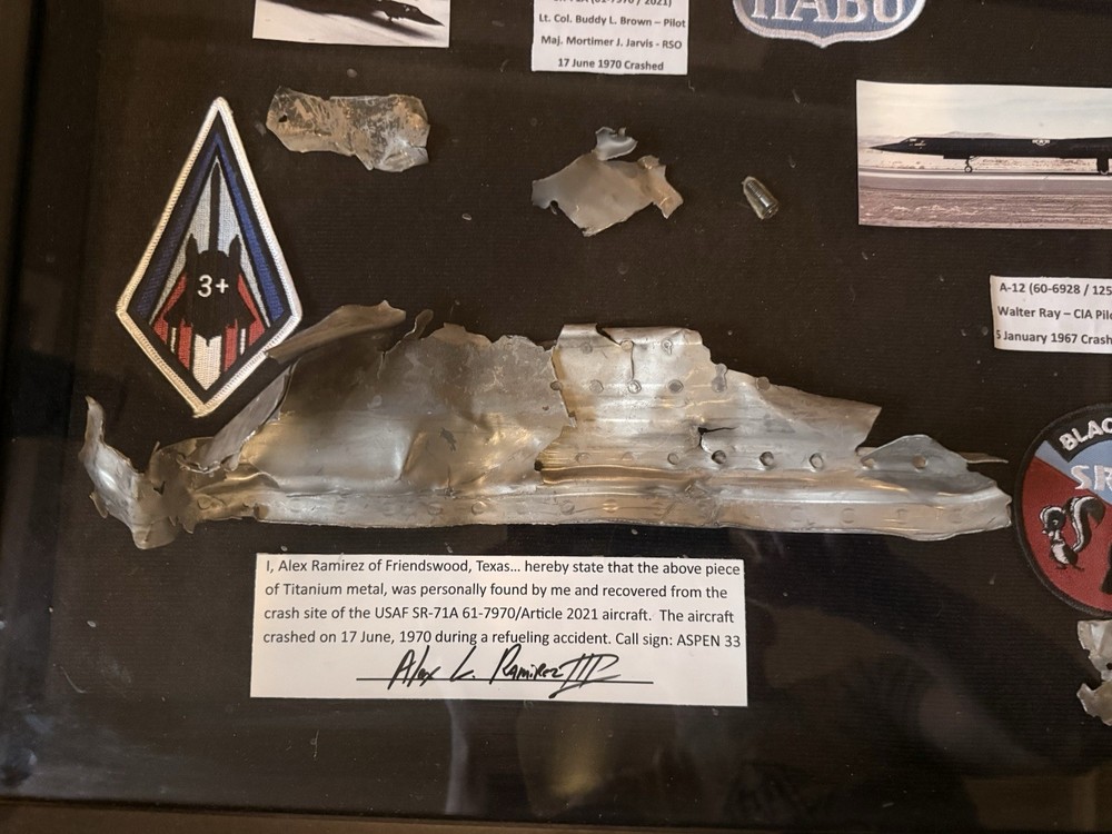 SR-71 Blackbird Wreckage Titanium Shadowbox