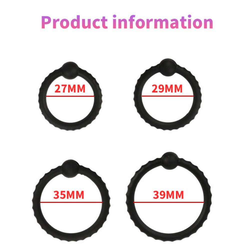 Penis Extender Enlarger Sleeve Ring Reusable Delay Ejaculation for Male 4 Ring
