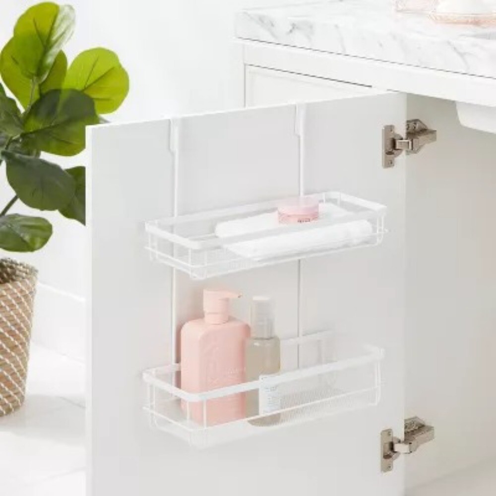Over the Cabinet Tiered Storage Matte White