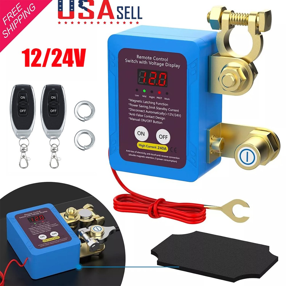 Car Battery Switch Disconnect Remote Control Power Kill Master Isolator Cut Off