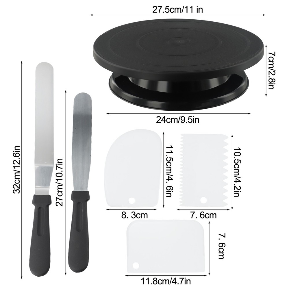6PC Cake Turntable Cake Decorating Kit Baking Accessories Tool New Parts