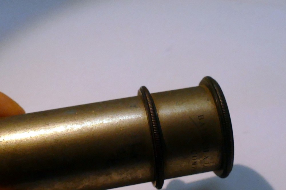 Bausch & Lomb Microscope Compensating 2 objective eyepiece brass antique 1"