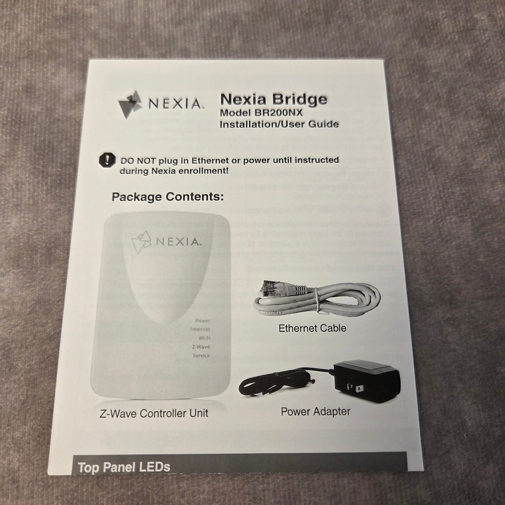 Nexia Bridge Model BR200NX Z-Wave Controller Unit Smart Home Hub with Adapter