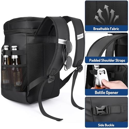 Cooler Backpack, 33 Cans Tactical Inspired Backpack Cooler Insulated Leak