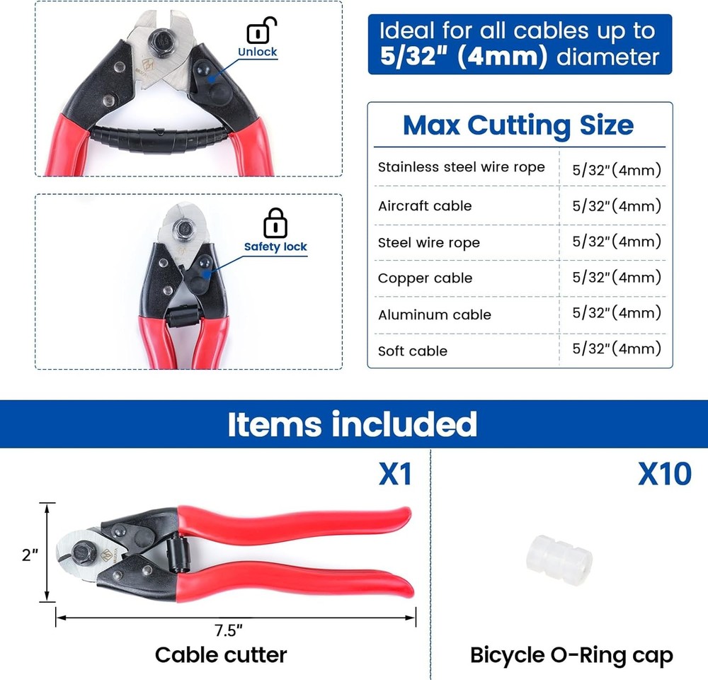 Wire Rope Cable Cutter Heavy Duty