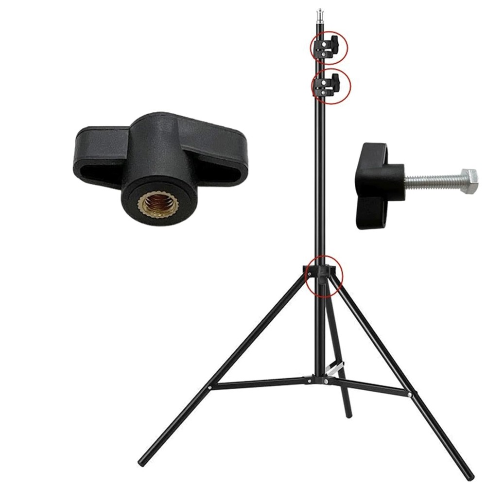 10PCS 1/4" Wing Knobs Through Hole T Hand Screw Nut 1/4", Black