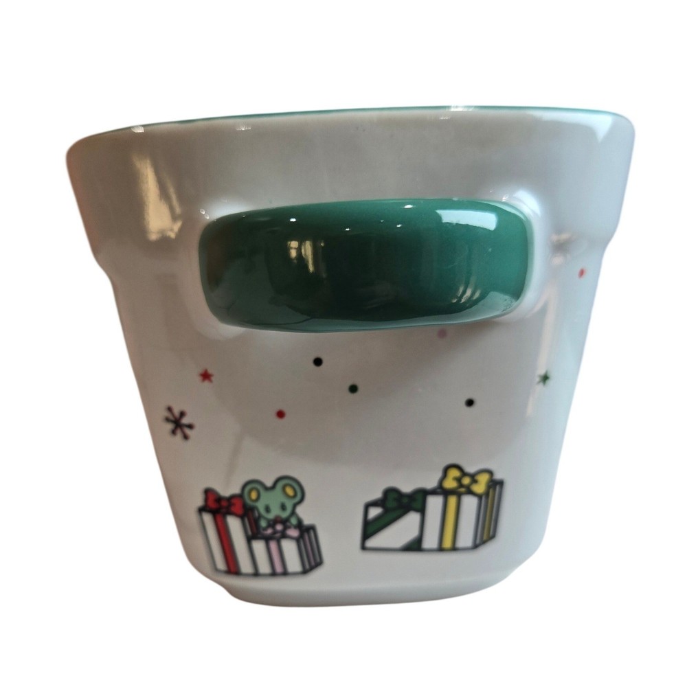 Hello Kitty Christmas Baking Dish NWOB 9x4 Rectangular Ceramic Green Handles