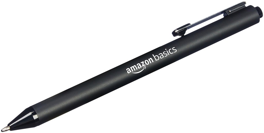 Amazon Basics Retractable Ballpoint Pens with Comfortable Grip 12 pack, Black
